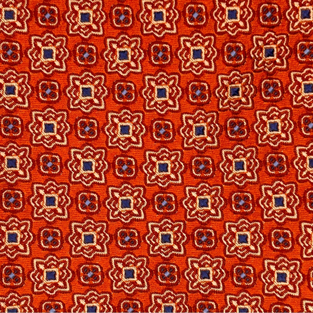 Jos. A. Bank Signature Collection Orange Medallion Woven Silk Tie